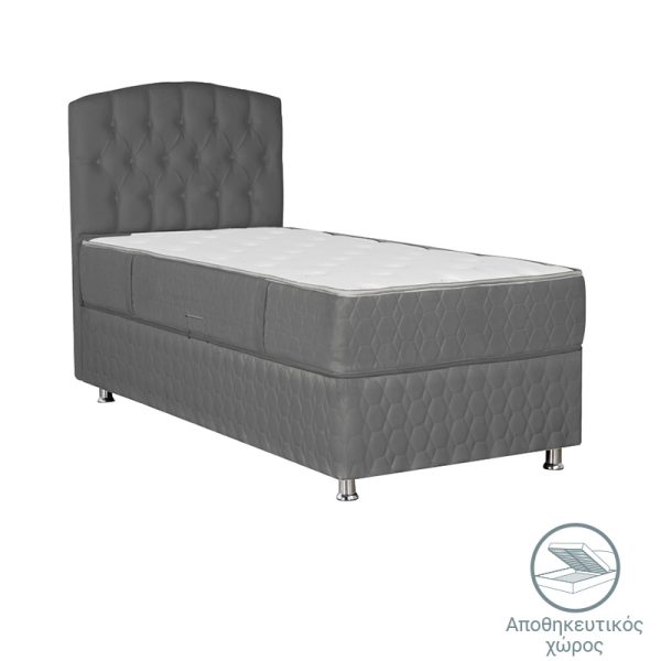 322 000008 Bed Lanse pakoworld with storage store velvet dark grey 120x200cmIndoor furniture > Beds