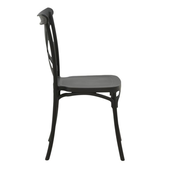 326 000024 2 Crossie chair pakoworld pp in dark grey shade 38x46.5x82cmOutdoor furniture > Garden chair