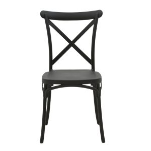 326 000024 3 Crossie chair pakoworld pp in dark grey shade 38x46.5x82cmOutdoor furniture > Garden chair