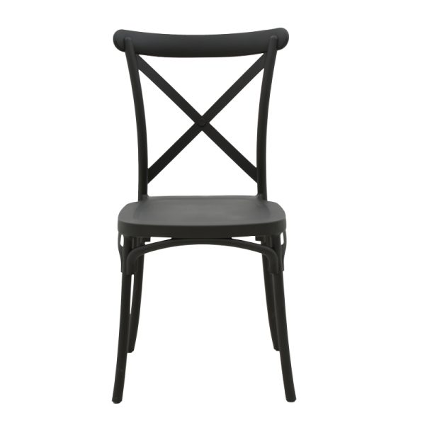 326 000024 3 Crossie chair pakoworld pp in dark grey shade 38x46.5x82cmOutdoor furniture > Garden chair