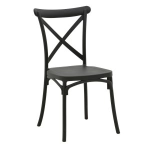 326 000024 Crossie chair pakoworld pp in dark grey shade 38x46.5x82cmOutdoor furniture > Garden chair
