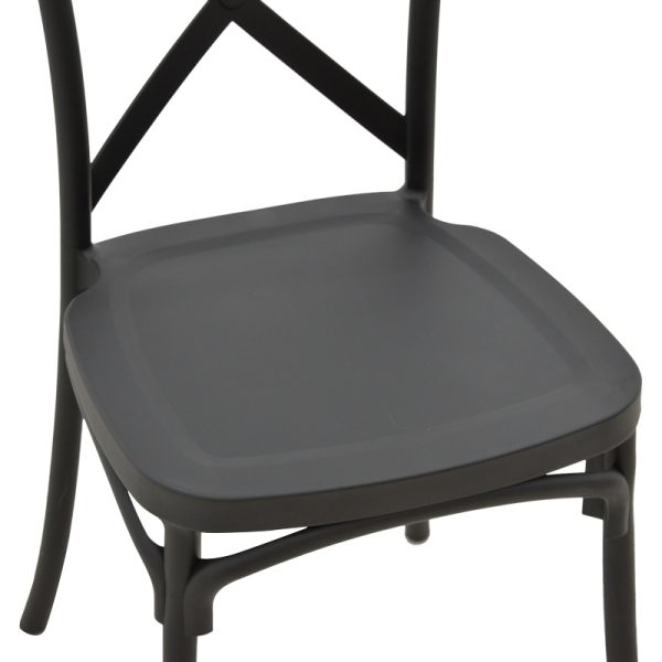 326 000024 4 Crossie chair pakoworld pp in dark grey shade 38x46.5x82cmOutdoor furniture > Garden chair