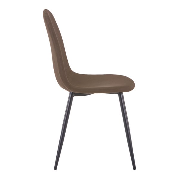 327 000006 2 Chair Bella pakoworld brown fabric-black metal leg 43x52x88cmIndoor furniture > Chairs