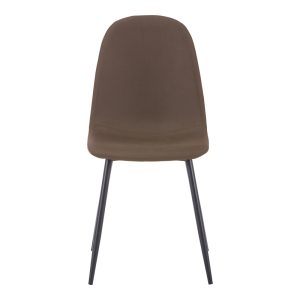 327 000006 3 Chair Bella pakoworld brown fabric-black metal leg 43x52x88cmIndoor furniture > Chairs