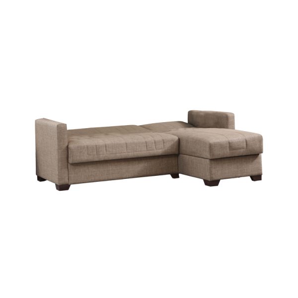 328 000001 2 Reversible corner sofa-bed with storage space Alaska pakoworld beige fabric 204x143x83cmIndoor furniture > Cornered sofas