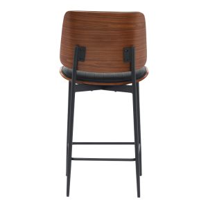 332 000010 4 Bar-stool Kathy pakoworld black pu-walnut metal 48.5x52.5x96cmIndoor furniture > Bar stools