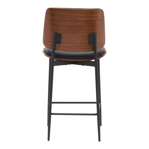 332 000010 4 Bar-stool Kathy pakoworld black pu-walnut metal 48.5x52.5x96cmIndoor furniture > Bar stools