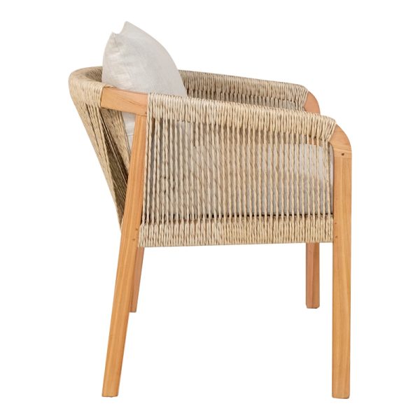 333 000003 2 Armchair Clarin pakoworld teak wood skeleton and pe rope in natural shade 55x65x73cmBOHO CHIC > Chairs and Armchairs