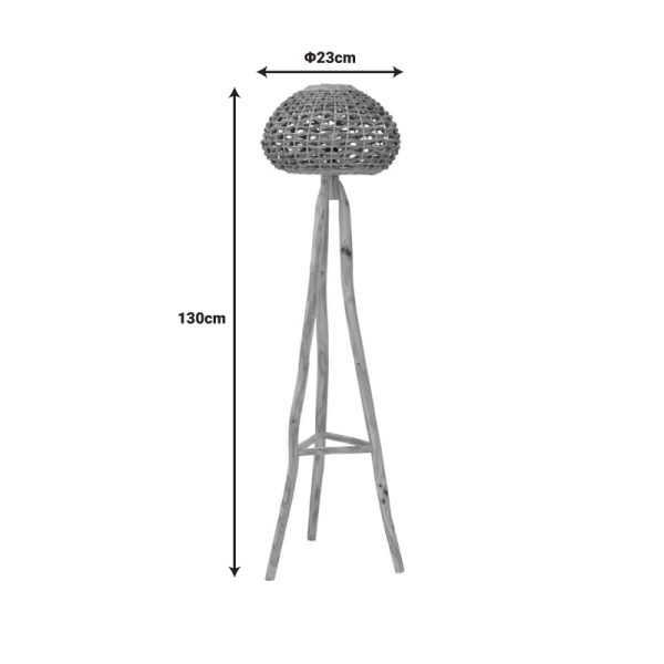 337 000025 4 Kitren Inart floor lamp natural wood D23x130cmBOHO CHIC > Luminaries