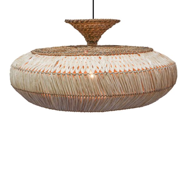 339 000022 Lafrene Inart sisal ceiling lamp in natural color D90x43cmBOHO CHIC > Luminaries
