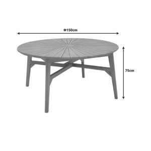 340 000010 4 Table Colen pakoworld teak wood in a natural shade D150x75cmBOHO CHIC > Dining Tables