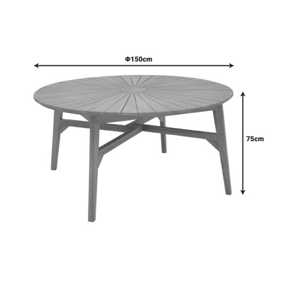 340 000010 4 Table Colen pakoworld teak wood in a natural shade D150x75cmBOHO CHIC > Dining Tables