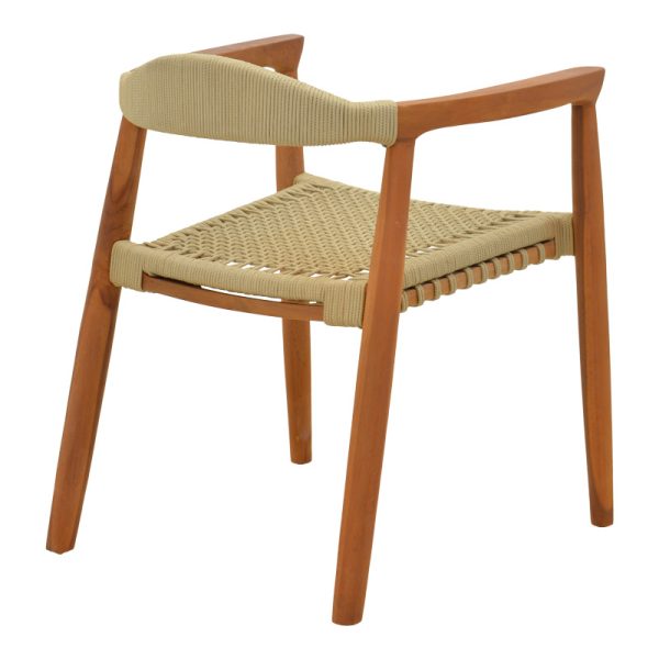 340 000019 2 Armchair Ganny pakoworld teak wood and pe rope in natural shade 61x58x71cmBOHO CHIC > Chairs and Armchairs
