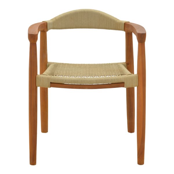 340 000019 4 Armchair Ganny pakoworld teak wood and pe rope in natural shade 61x58x71cmBOHO CHIC > Chairs and Armchairs