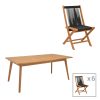 340 000026 Pinap table pakoworld black aluminum and plywood in a natural shade D110x74cmOutdoor furniture > Garden dining sets