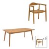 340 000033 Dining set 7 pcs Banou-Pino pakoworld teak wood in natural 180/240x100x75cmOutdoor furniture > Garden food table
