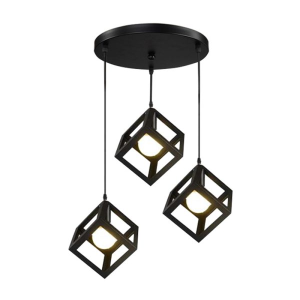 342 000015 Three-light ceiling lamp Kibe I pakoworld black metal 48x28cmLighting > Ceiling