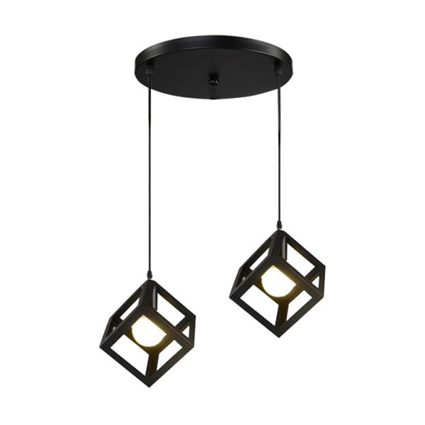 342 000016 Two-light ceiling lamp Kibe II pakoworld black metal 48x28cmLighting > Ceiling