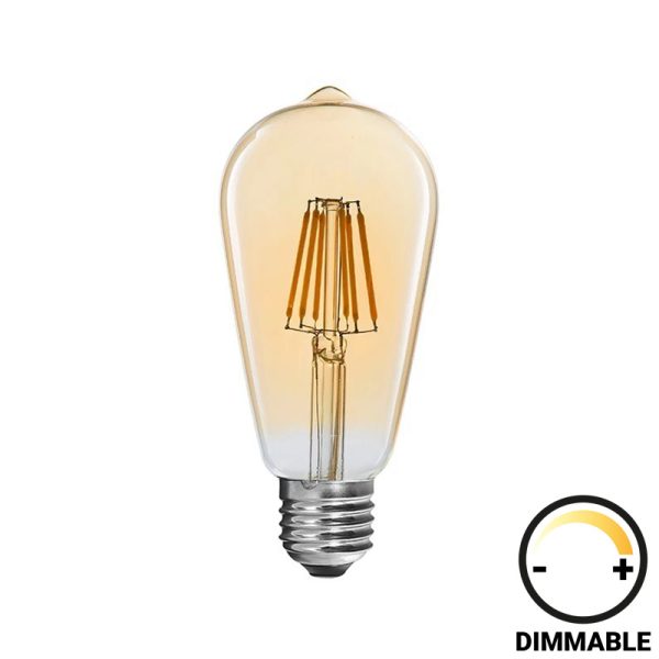 342 000080 LED lamp ST64 Bulb pakoworld dimmable 4W E27 amberLighting