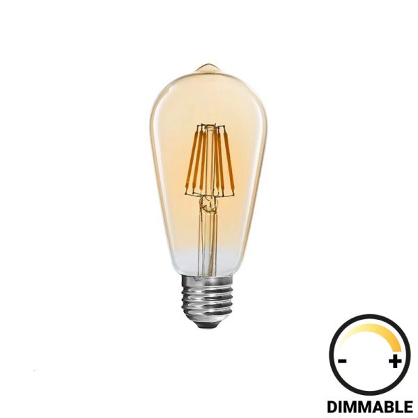 342 000082 LED lamp ST64 Bulb pakoworld dimmable 8W E27 amberLighting