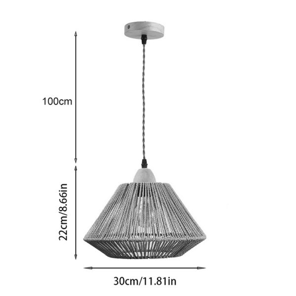 342 000088 2 Single-light ceiling lamp Ligua pakoworld metal-rope in natural shade Φ30x22cmBOHO CHIC > Luminaries