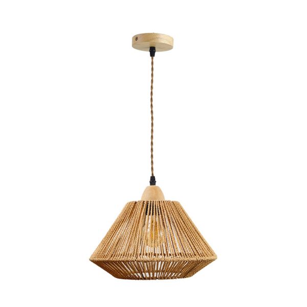 342 000088 Single-light ceiling lamp Ligua pakoworld metal-rope in natural shade Φ30x22cmBOHO CHIC > Luminaries