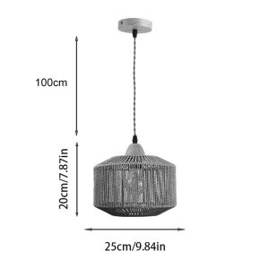 342 000089 2 Siang pakoworld single-light ceiling lamp, metal-rope in natural shade, Φ25x20cmBOHO CHIC > Luminaries