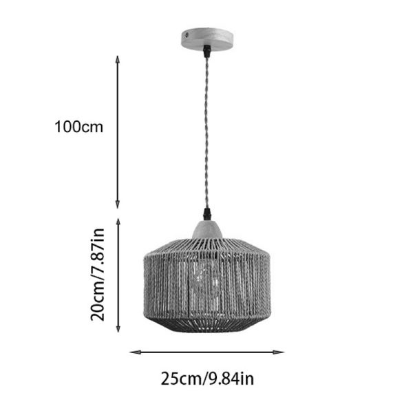 342 000089 2 Siang pakoworld single-light ceiling lamp, metal-rope in natural shade, Φ25x20cmBOHO CHIC > Luminaries