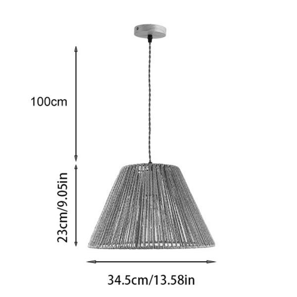 342 000090 2 Single-light ceiling lamp Lubuto pakoworld metal-rope in natural shade Φ34.5x23cmBOHO CHIC > Luminaries