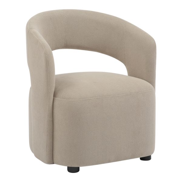 350 000018 Armchair Lemouton pakoworld fabric in beige shade 69.5x66x80cmIndoor furniture > Living room armchairs