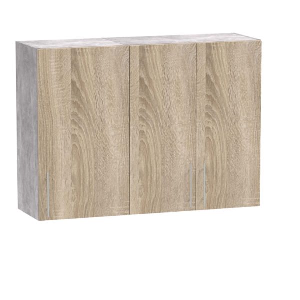 361 000009 3 Festa I kitchen unit pakoworld melamine in sonoma color and kitchen counter in light grey color 100x60x85cmIndoor furniture > Home organization > Kitchen
