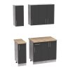 361 000012 Festa ΙV kitchen unit pakoworld melamine in sonoma and workbench in light grey color 160x60x85cmIndoor furniture > Home organization > Kitchen