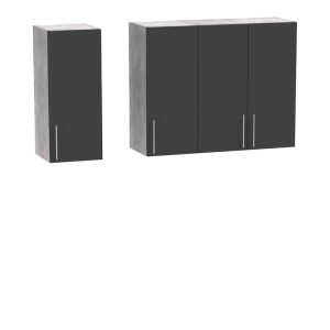 361 000012 3 Festa II kitchen unit pakoworld melamine in dark grey and workbench sonoma color 120x60x85cmIndoor furniture > Home organization > Kitchen