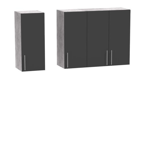 361 000012 3 Festa II kitchen unit pakoworld melamine in dark grey and workbench sonoma color 120x60x85cmIndoor furniture > Home organization > Kitchen