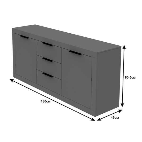 361 000073 3 Doha pakoworld sideboard in white color 180x45x80.5cmIndoor furniture > Buffets