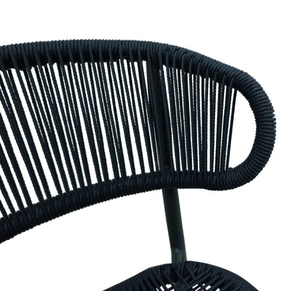 373 000011 4 Aluminum-pe rattan chair Agus pakoworld stackable in black shade 55x63x77cmOutdoor furniture > Garden chair