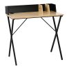 375 000001 Office desk with shelves Deckstor pakoworld in oak color with black metal legs 102x50x117cmOffice furniture > Working desk