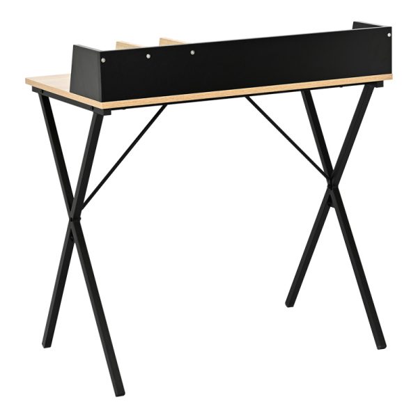 375 000001 2 Office desk Zervan pakoworld in oak color with black metal legs 80x50x84cmOffice furniture > Working desk