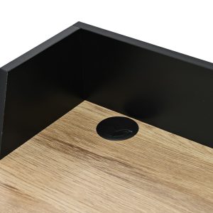 375 000001 4 Office desk Zervan pakoworld in oak color with black metal legs 80x50x84cmOffice furniture > Working desk