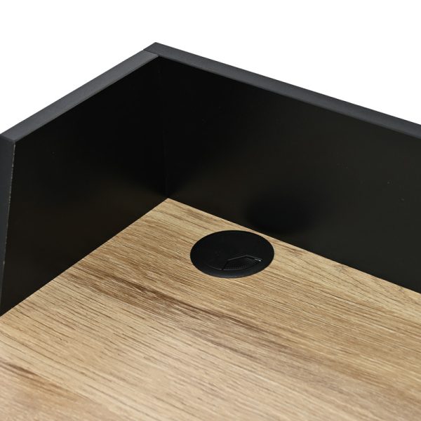 375 000001 4 Office desk Zervan pakoworld in oak color with black metal legs 80x50x84cmOffice furniture > Working desk