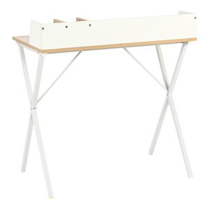375 000002 2 Office desk Zervan pakoworld in oak color with white metal legs 80x50x84cmOffice furniture > Working desk