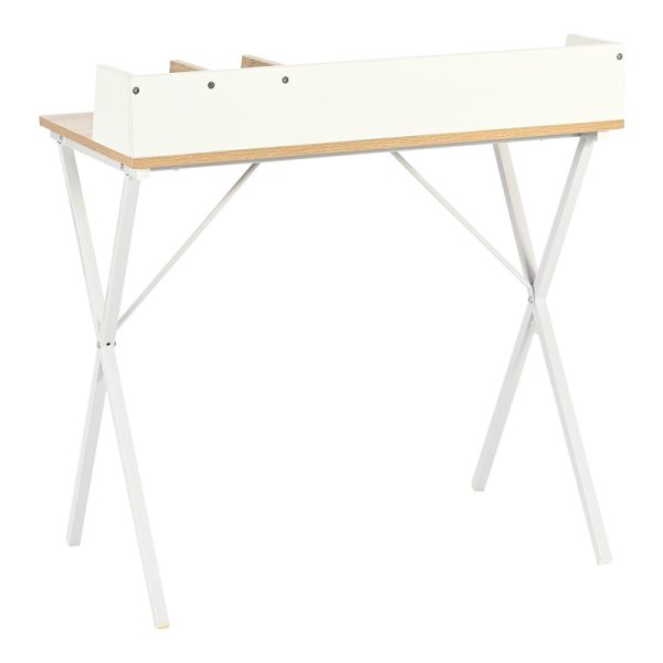 375 000002 2 Office desk Zervan pakoworld in oak color with white metal legs 80x50x84cmOffice furniture > Working desk