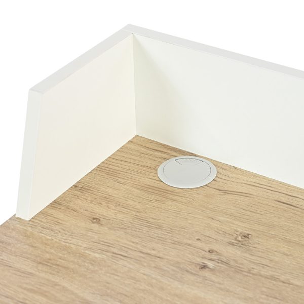 375 000002 4 Office desk Zervan pakoworld in oak color with white metal legs 80x50x84cmOffice furniture > Working desk