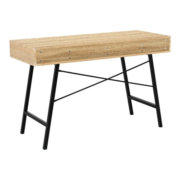 375 000003 2 Office desk Yamin pakoworld in oak color with black metal legs 120x48x76cmOffice furniture > Working desk