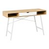 375 000004 Office desk Yamin pakoworld in oak color with black metal legs 120x48x76cmOffice furniture > Working desk