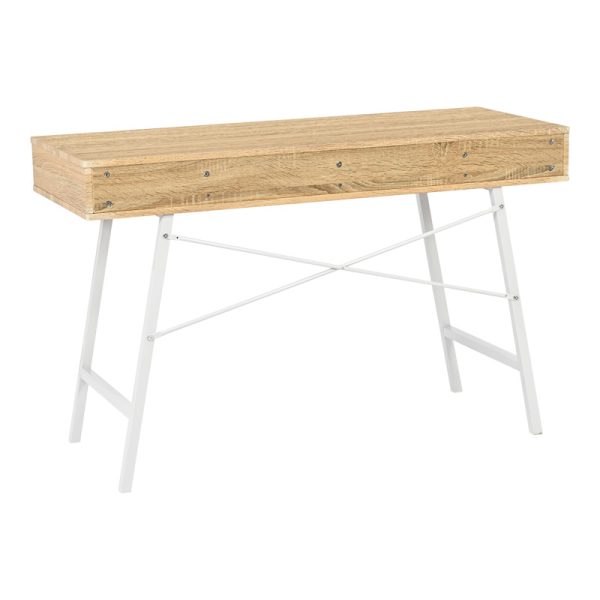 375 000004 2 Office desk Yamin pakoworld in oak color with white metal legs 120x48x76cmOffice furniture > Working desk