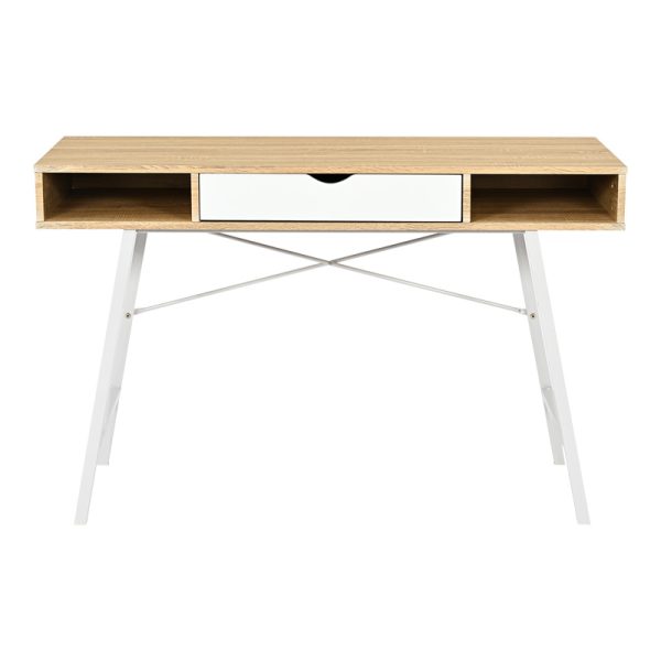 375 000004 3 Office desk Yamin pakoworld in oak color with white metal legs 120x48x76cmOffice furniture > Working desk