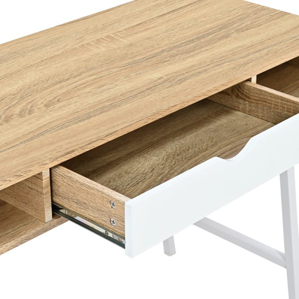 375 000004 4 Office desk Yamin pakoworld in oak color with white metal legs 120x48x76cmOffice furniture > Working desk