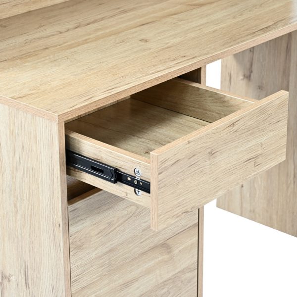 375 000010 4 Office desk with shelf Secreta pakoworld in oak color 110x50x135cmOffice furniture > Working desk