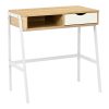 375 000014 Office desk Yamin pakoworld in oak color with black metal legs 120x48x76cmOffice furniture > Working desk